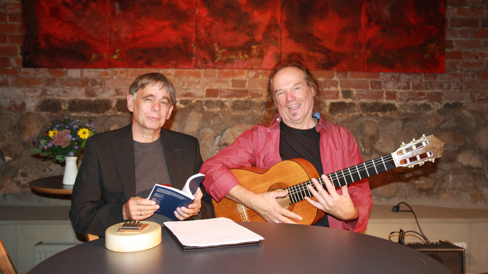 Foto mit Thomas Bartsch und Franz Gottwald bei einer musikalischen Lesung